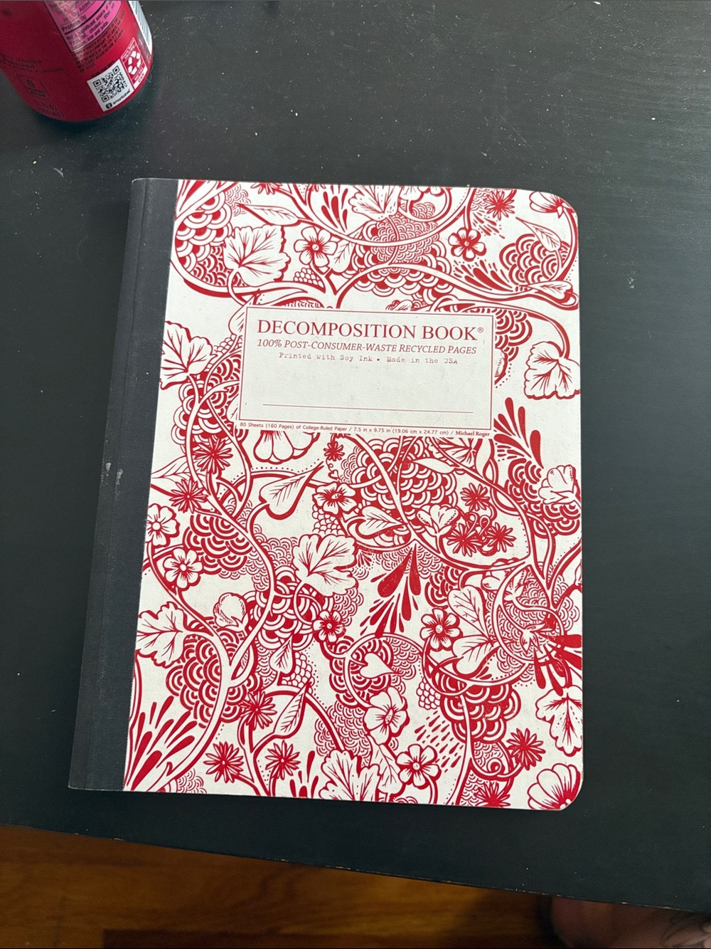 Composition Book — Red Floral Cover